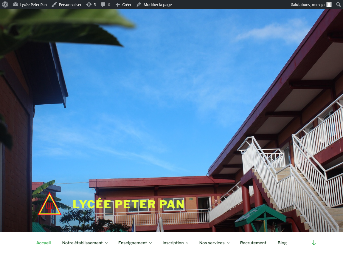 Still of Lycée Peter Pan website